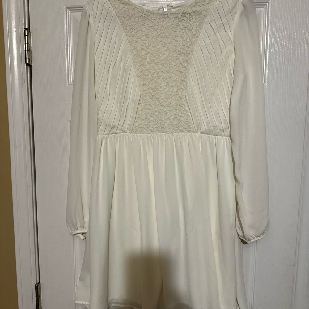 Elegant Beige Lace Dress